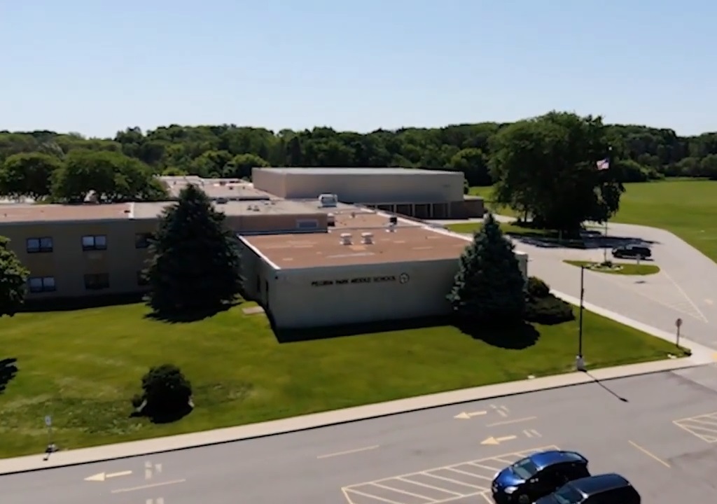 Aerial view of the Pilgrim Park Middle School