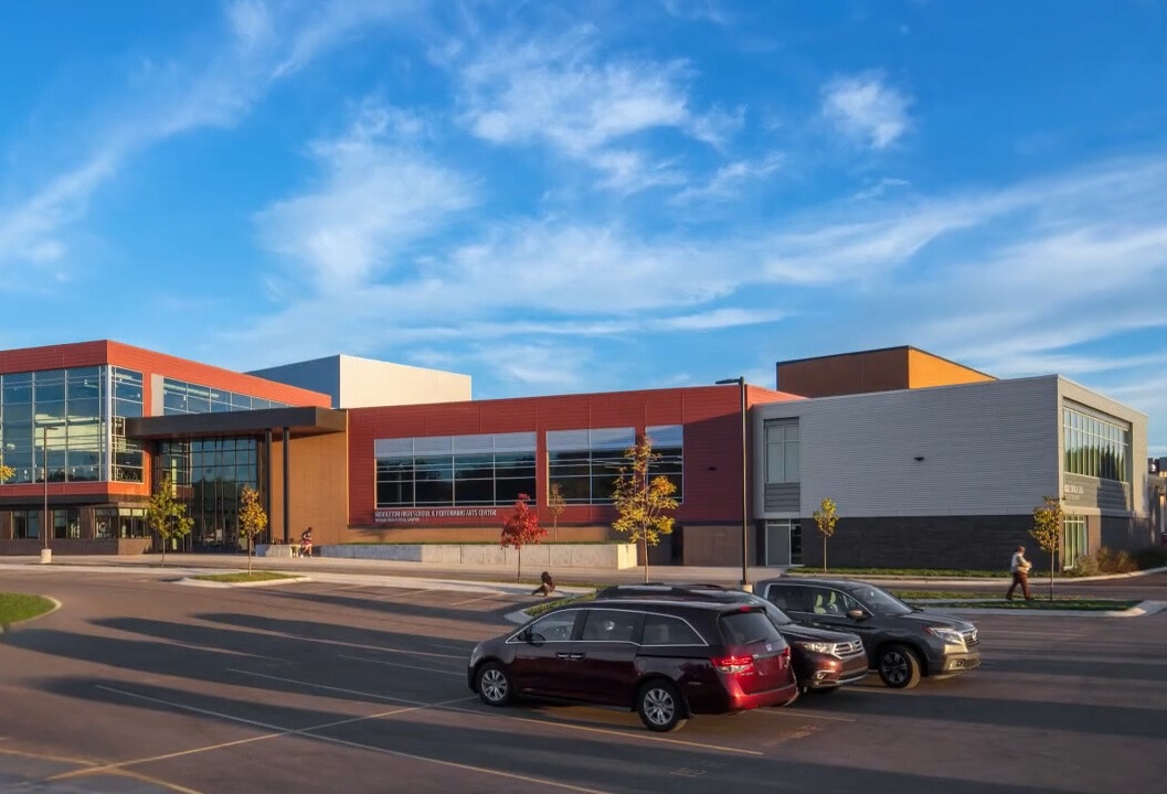 An image of the Middleton High School building, showcasing its architectural design and campus environment