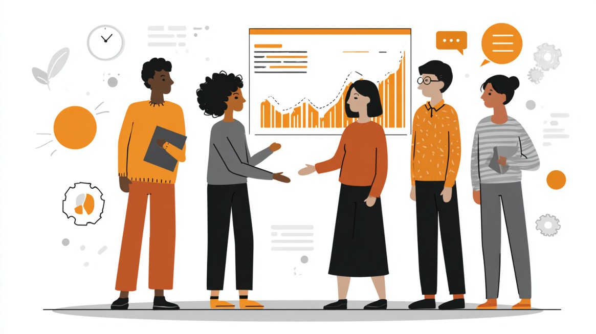 Educators discussing student data during a team meeting