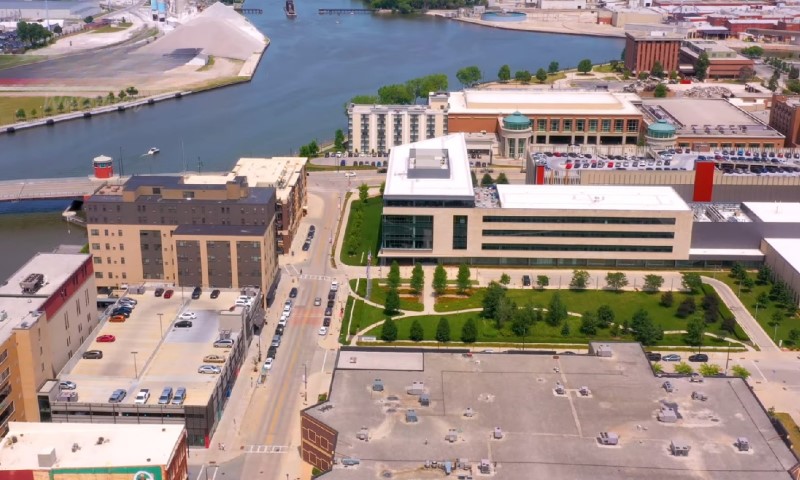 Drone view of Green Bay, Wisconsin